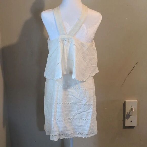Chelsea28 Small White Criss Cross Mini Summer Dress - Picture 9 of 15